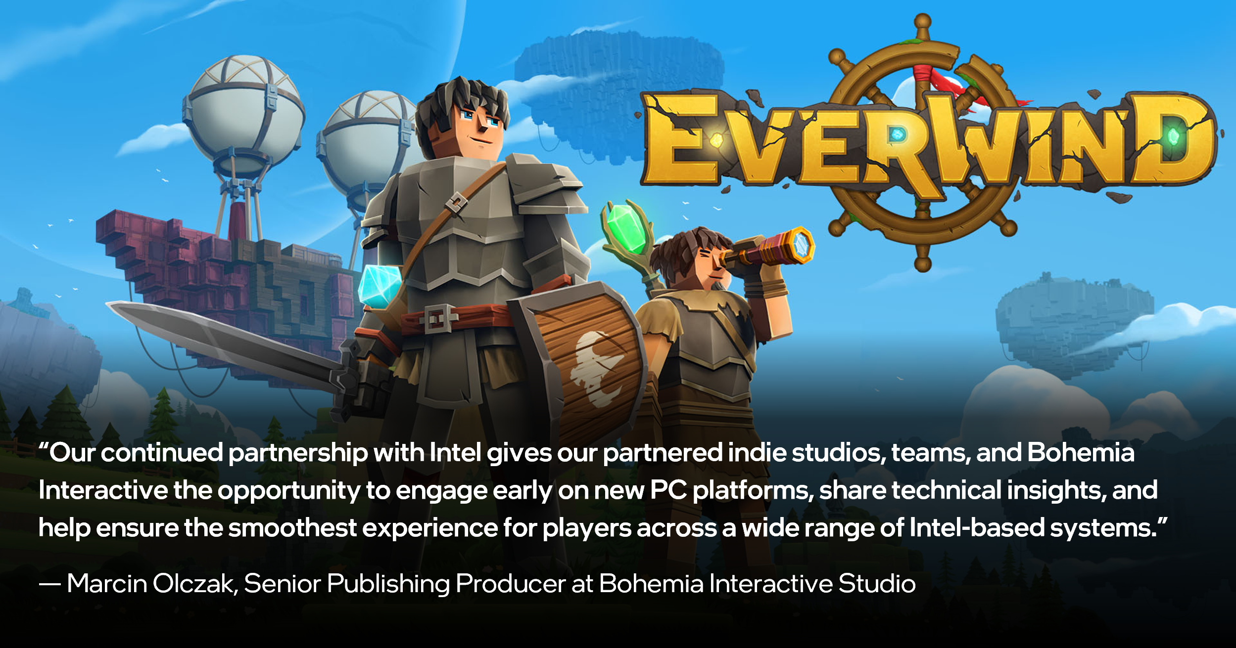 Image of the game Everwind with a quote from the developers.