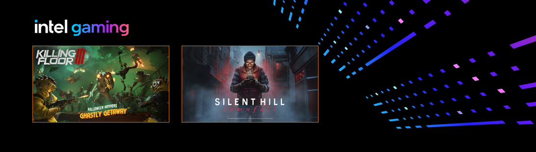 Banner showing thumbnail art of two games: Killing Floor 3 and Silent Hill: Townfall